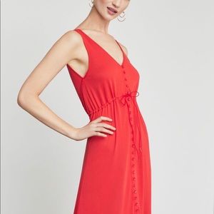 BCBGMAXAZRIA Button Front High-Low Dress